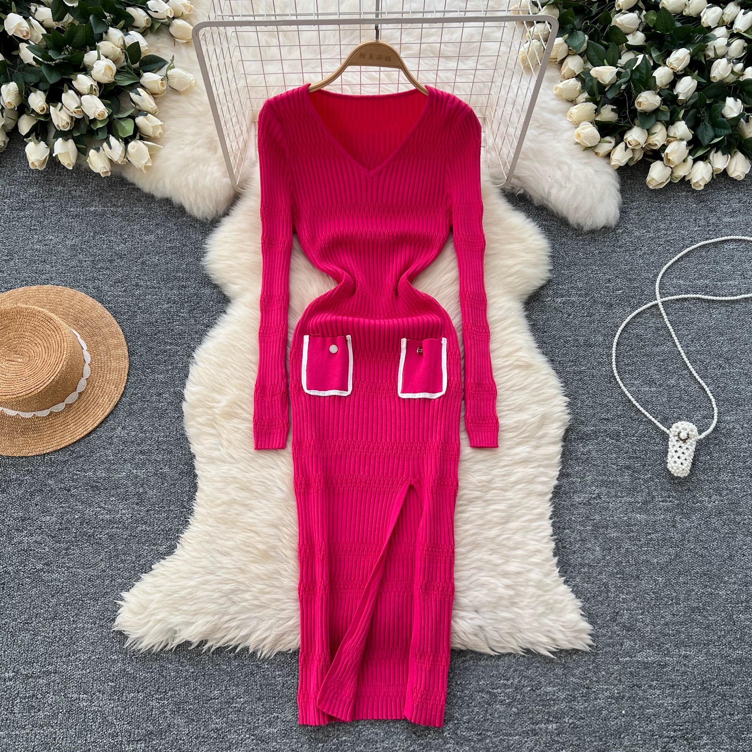 Pushing through knitted dress KBC262 image