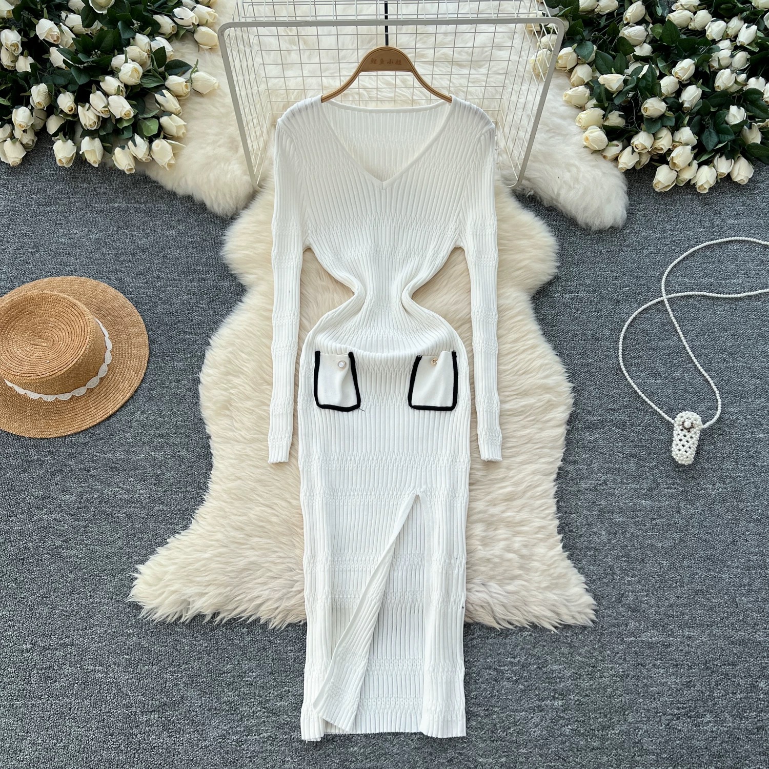 Pushing through knitted dress KBC262 image