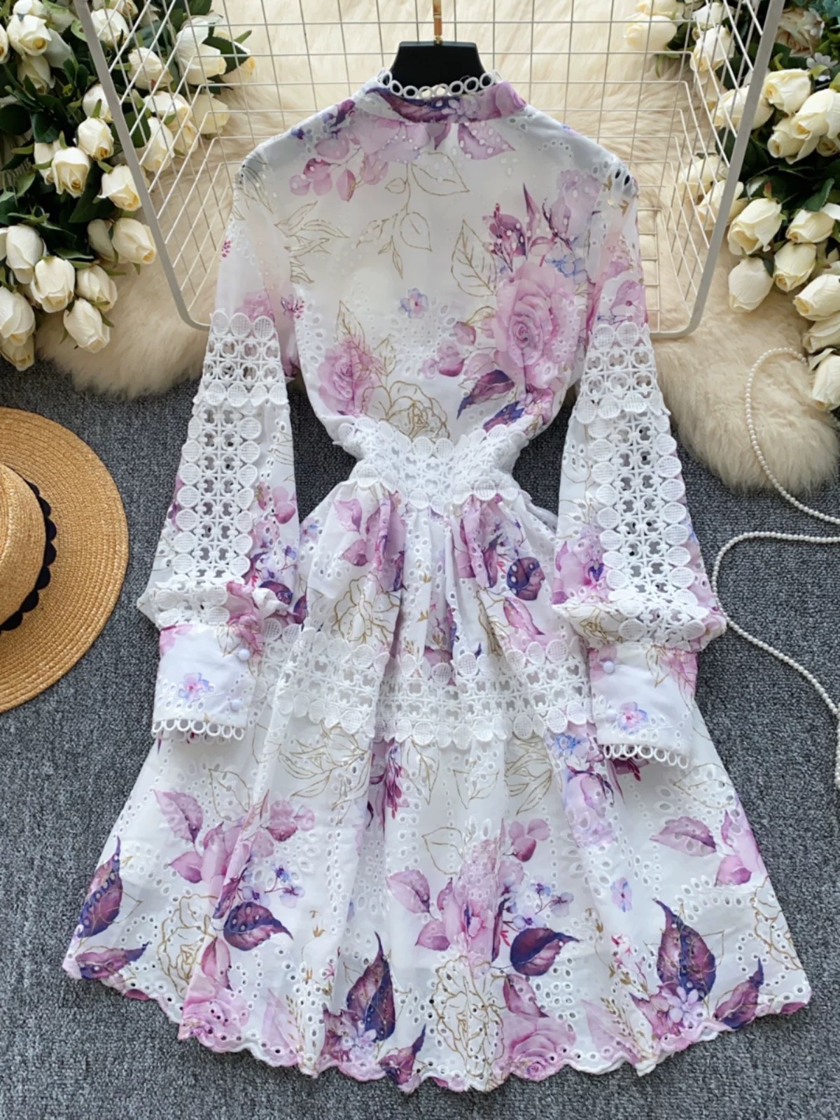 Posh and elegant lace dress ED249 image