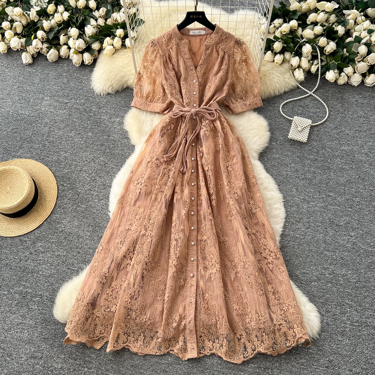 Mel lace designer dress FD466 image