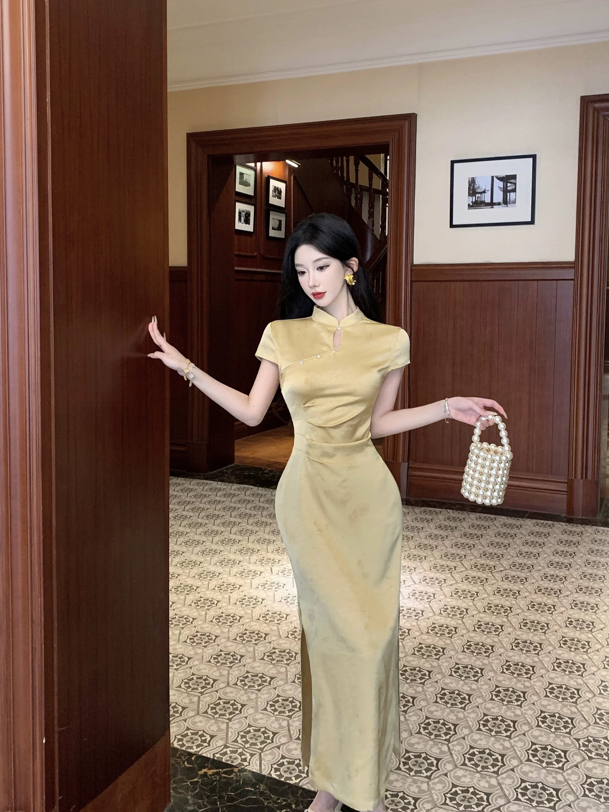 Collecting shells qipao dress Q223