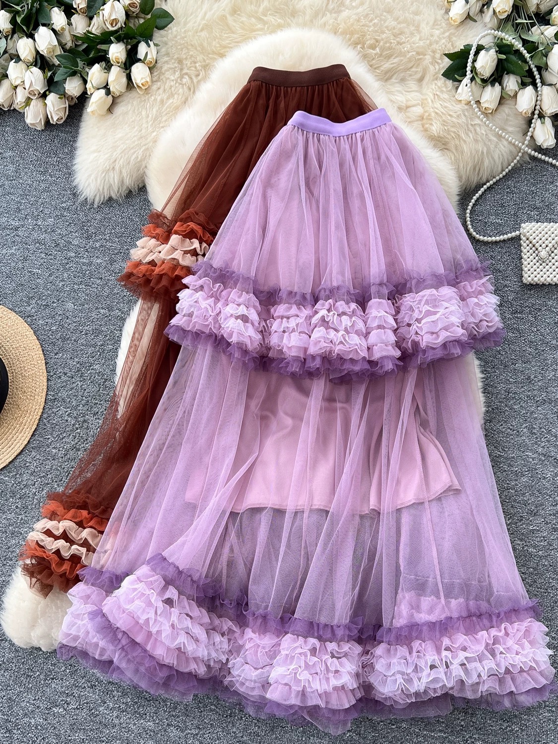 Hawaii heritage ruffle tulle skirt CS241