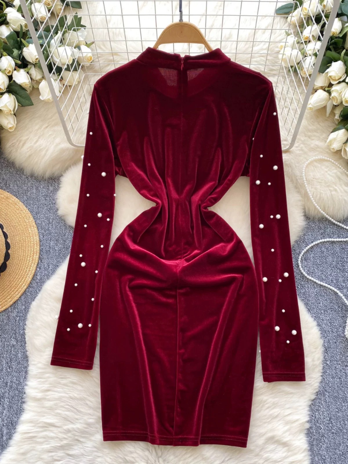 Turn to me beaded velvet dress FBC480 image