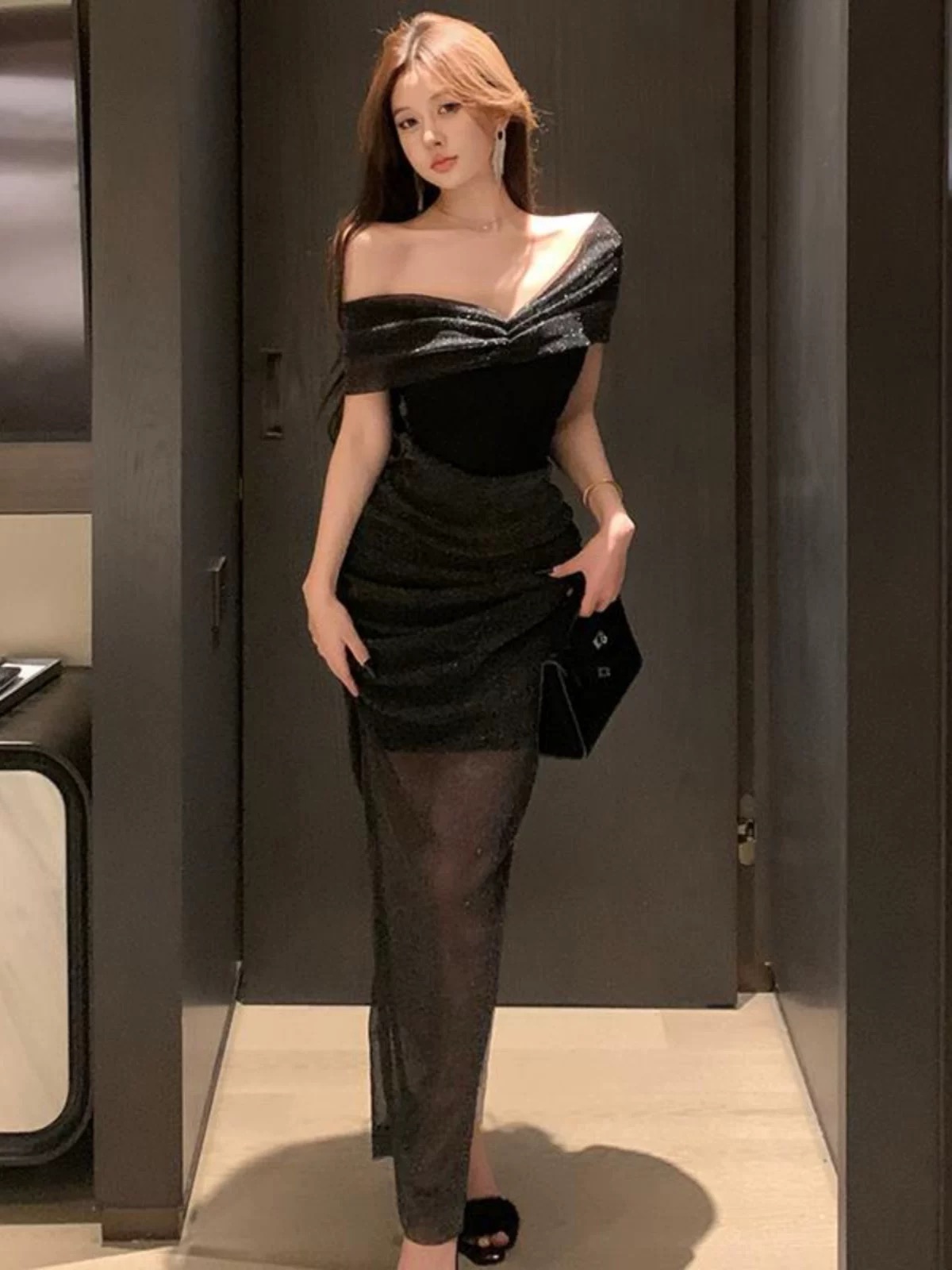 Trick or treat yourself mesh shimmer dress FBC471 image