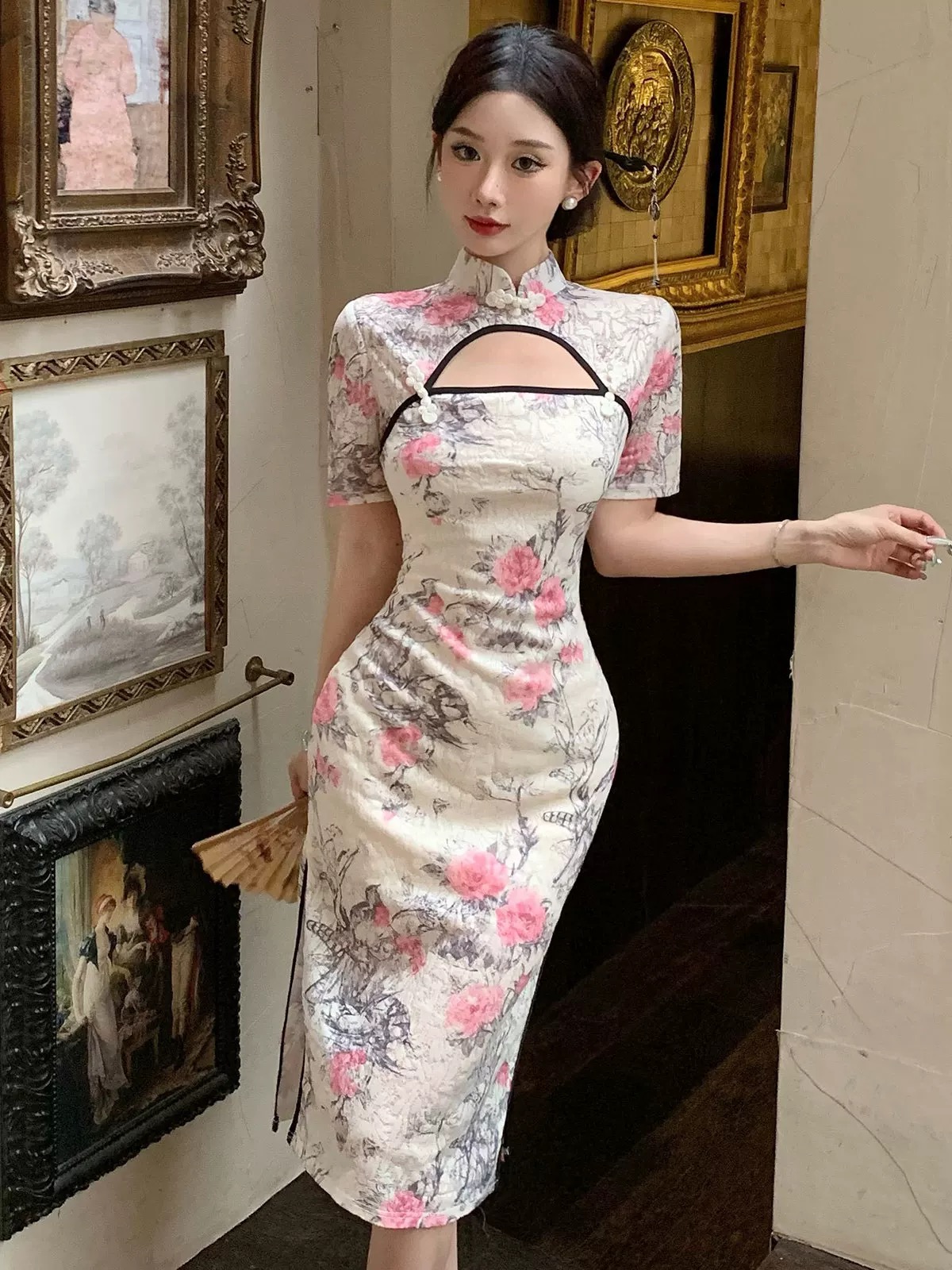 Send me a postcard qipao dress Q222
