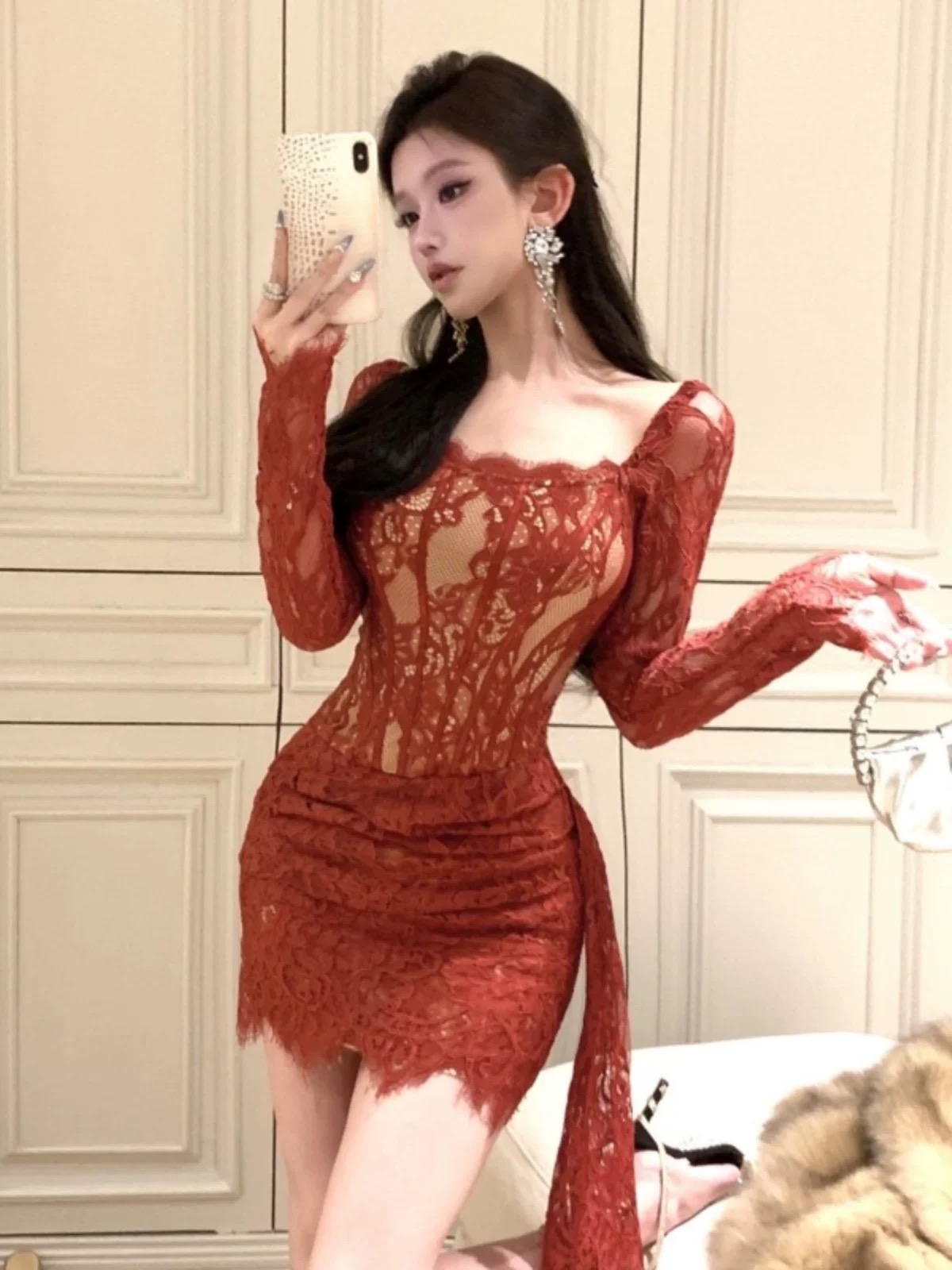 Hard to get lace dress EBC313 image