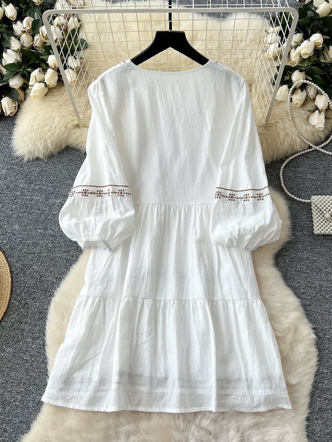 Linked together embroidery dress CD1462 image