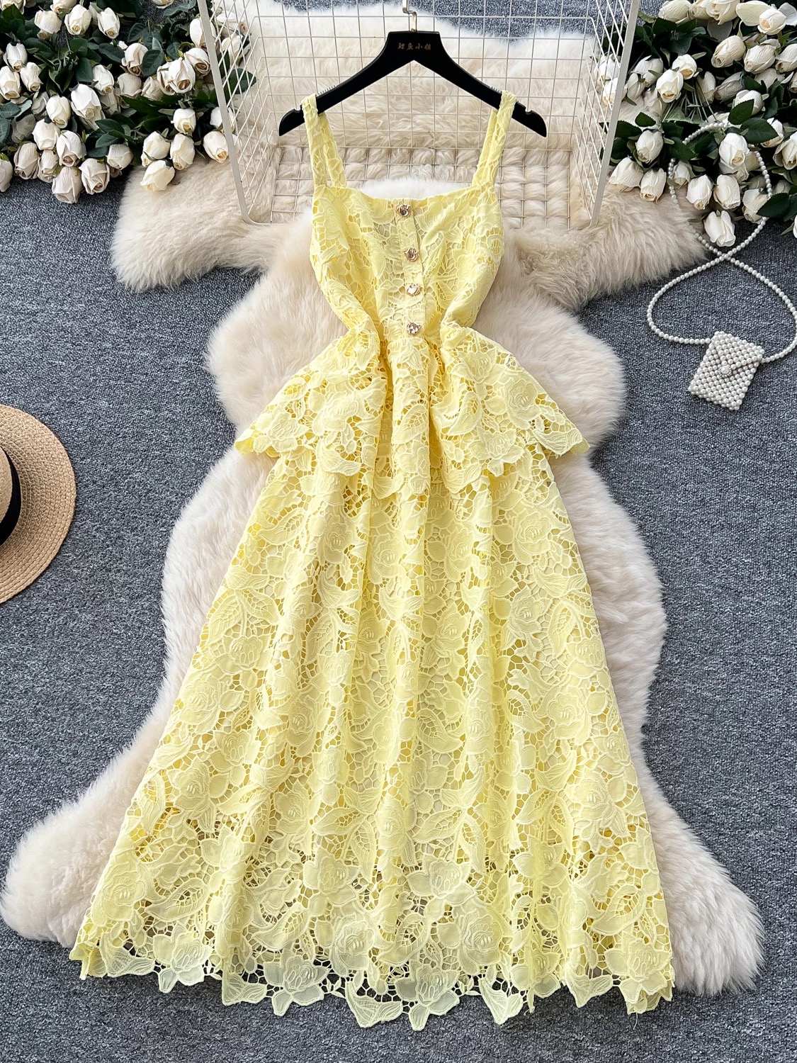 Spill the tea lace dress FD509 image
