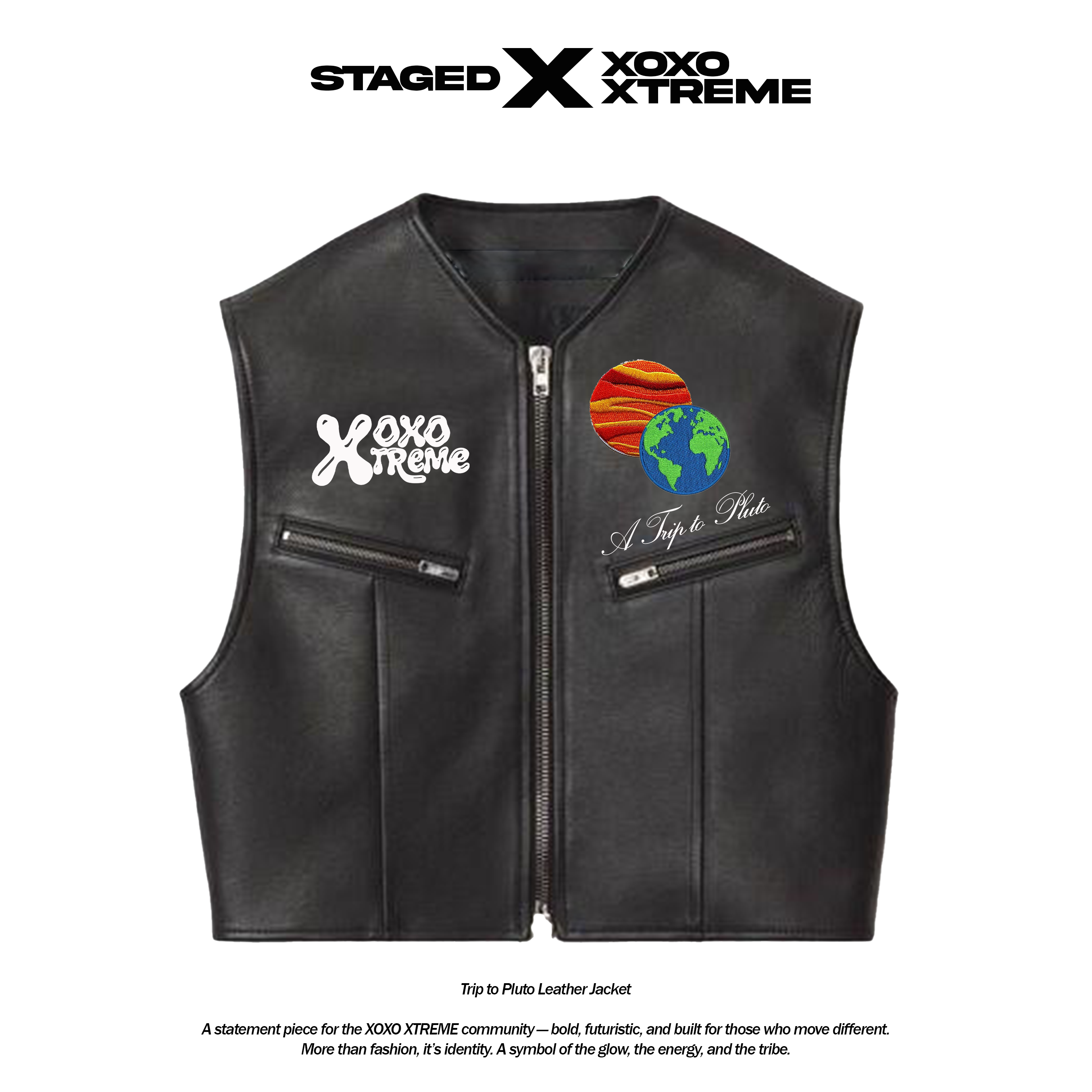 A Trip To Pluto Leather Jacket image