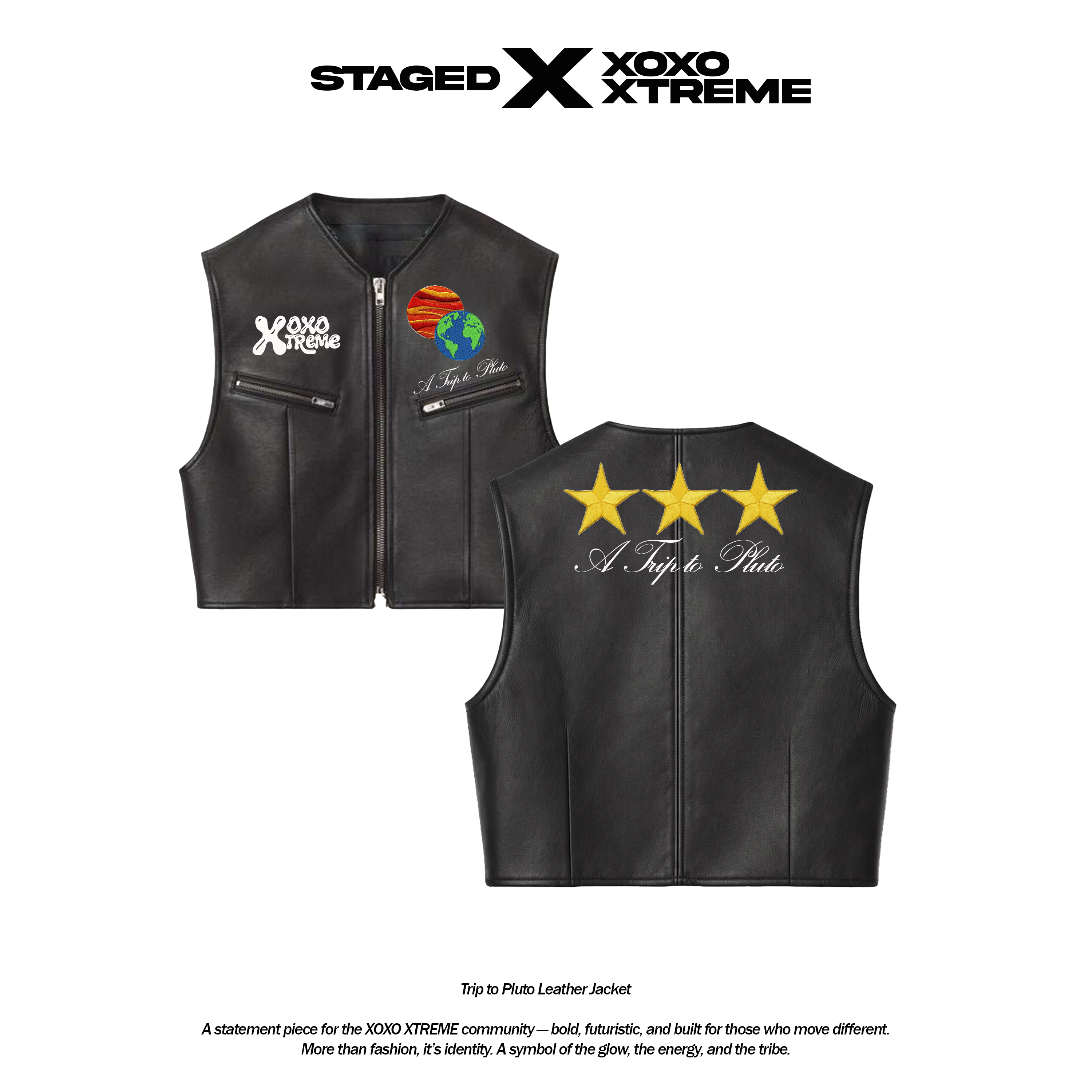 A Trip To Pluto Leather Jacket image