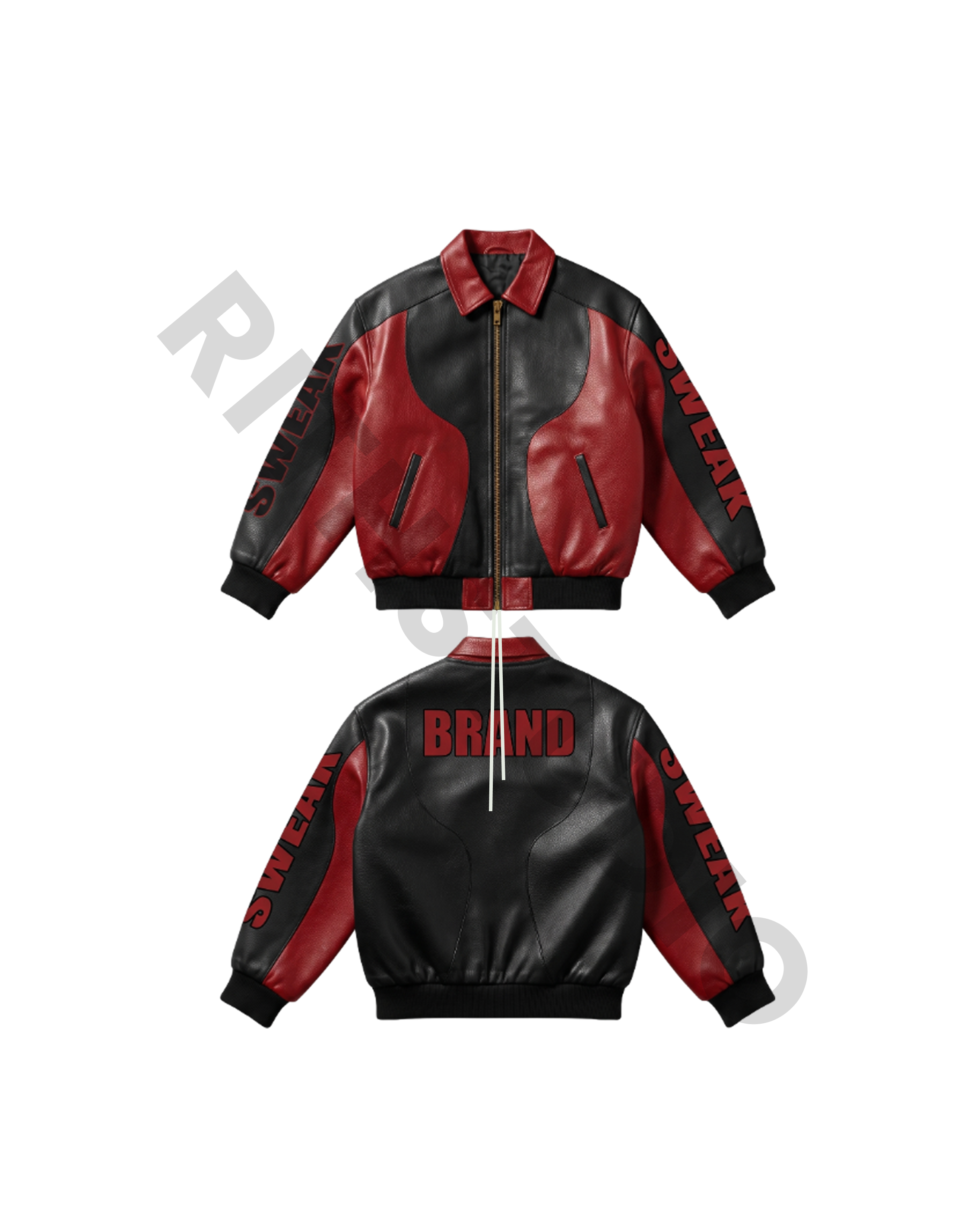 Red and  black leather jacket Image