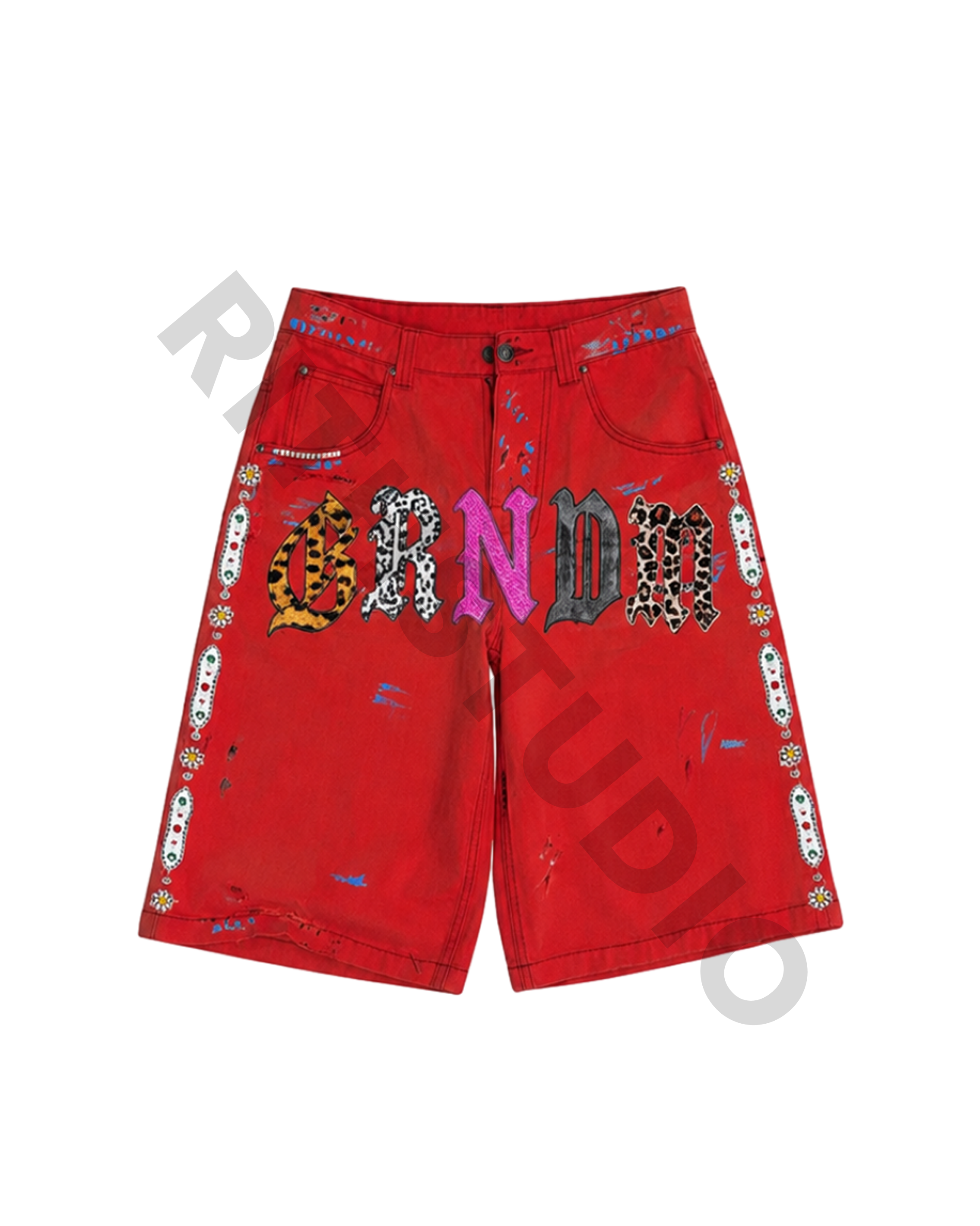 Red short jean image